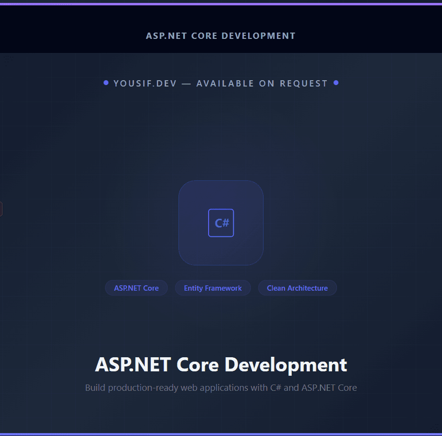 تطوير ASP.NET Core